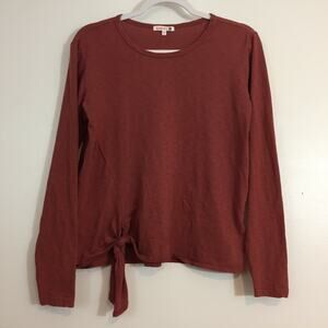(N5) Sundry Womens Top Size S (1) knot Long Sleeve Rust Fairy Cottagecore Office